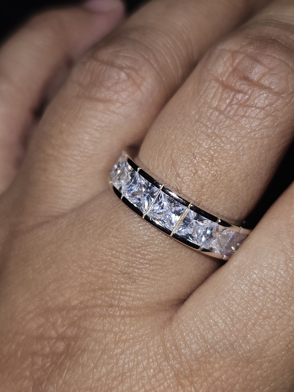 925S White Topaz Eternity Band Ring